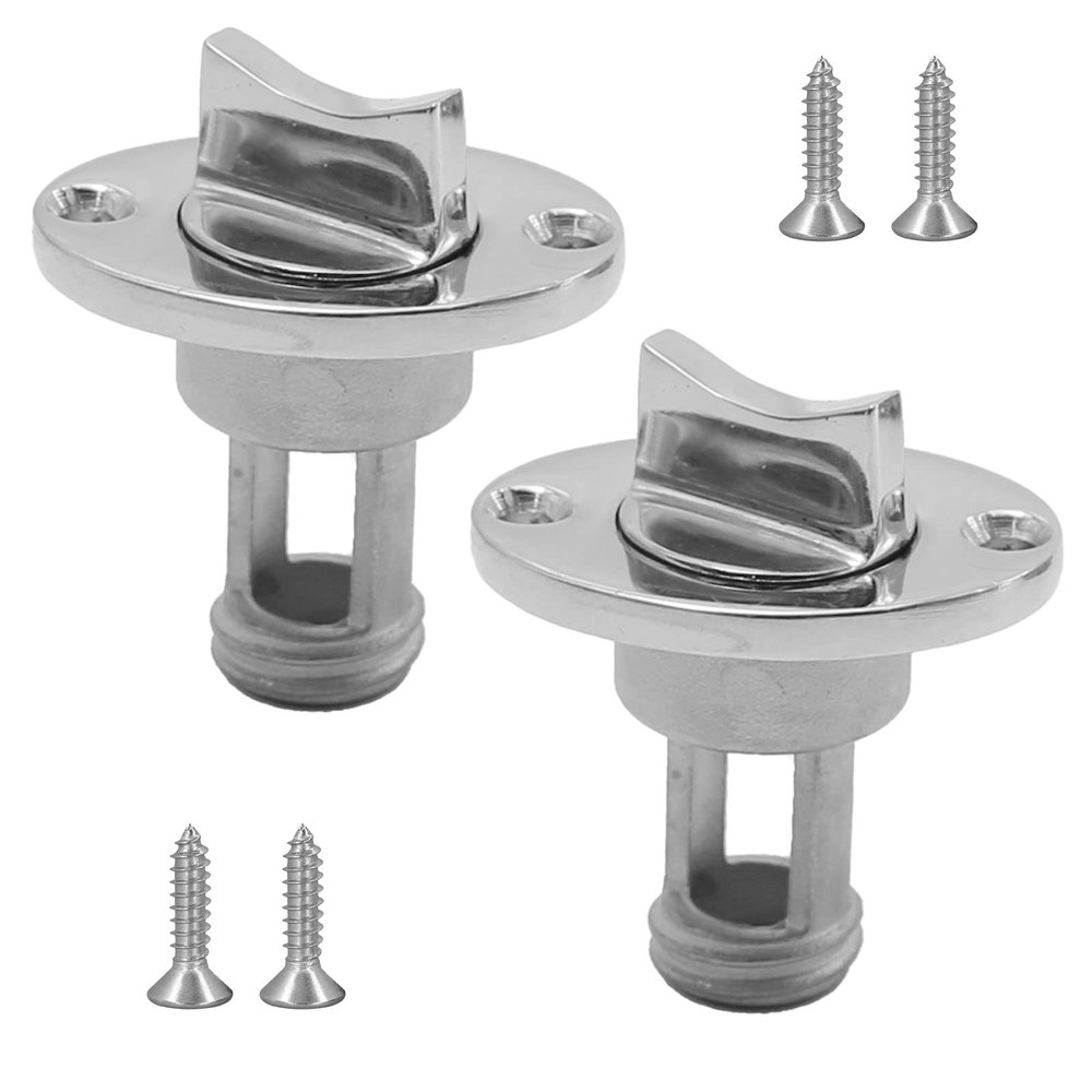 2PCS Marine Drain Plug Stainless Steel Boat Drain Plug Kit Garboard Drain Plug with1 Inch Hole, Thread for 3/4 Inch