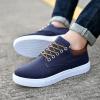 BORAMAX Men's Black Low Top Shoes Canvas Sneaker with Soft Insole Causal Dress Shoes for Men Comfortable Walking Shoes view 4