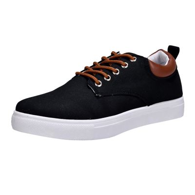 BORAMAX Men's Black Low Top Shoes Canvas Sneaker with Soft Insole Causal Dress Shoes for Men Comfortable Walking Shoes
