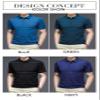 ERFMFKL Summer Striped for Men Casual Shirts Turn Down Collar Anti-Wrinkle Social Poloshirt view 2