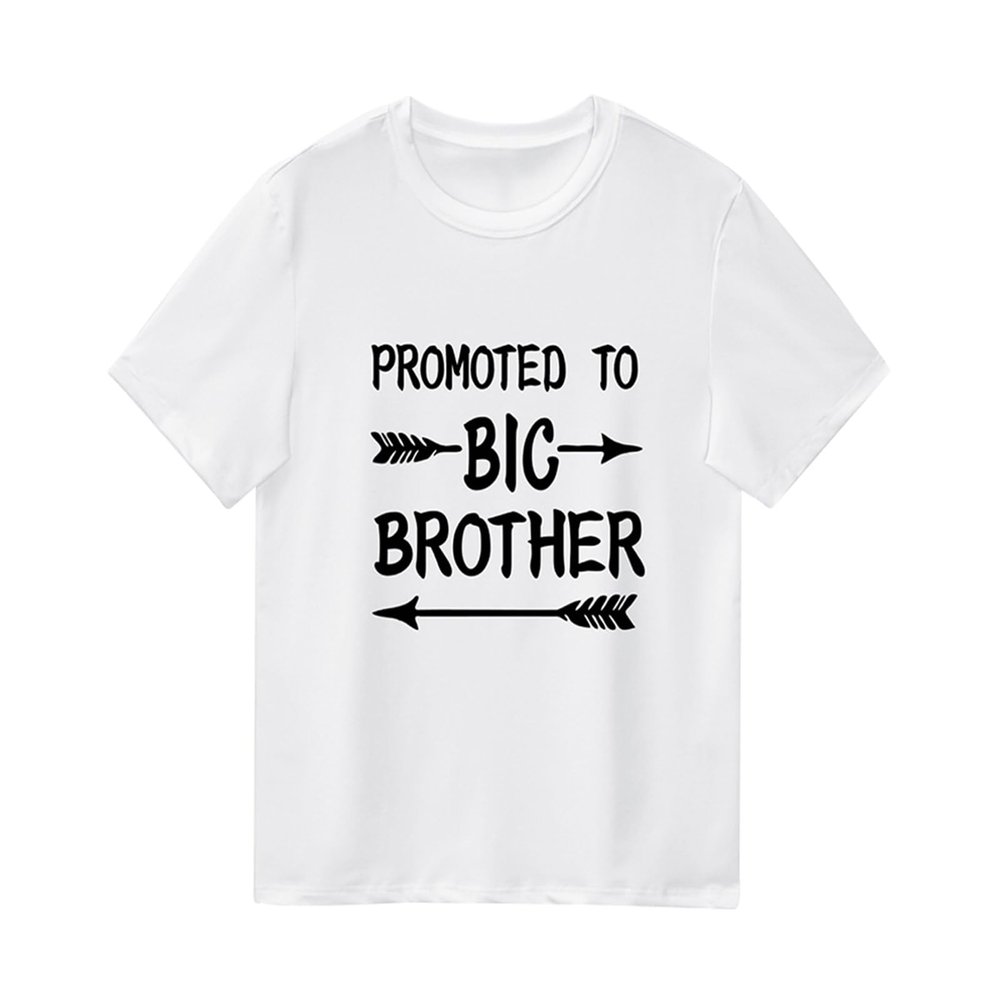 Promoted to Big Brother T Shirts Tops Toddler Baby Boy Big Brother Tees Clothes Outfit (Arrows-White, 18-24 Months)