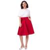 50s Red Swing Skirt for Women Flare Midi Skirt with Pockets High Waist A Line Skirts Women's 1950s Rockabilly Knee Length Skirts Audrey Hepburn Style Work Office A Line Skirt with Belt Red X-Large view 1