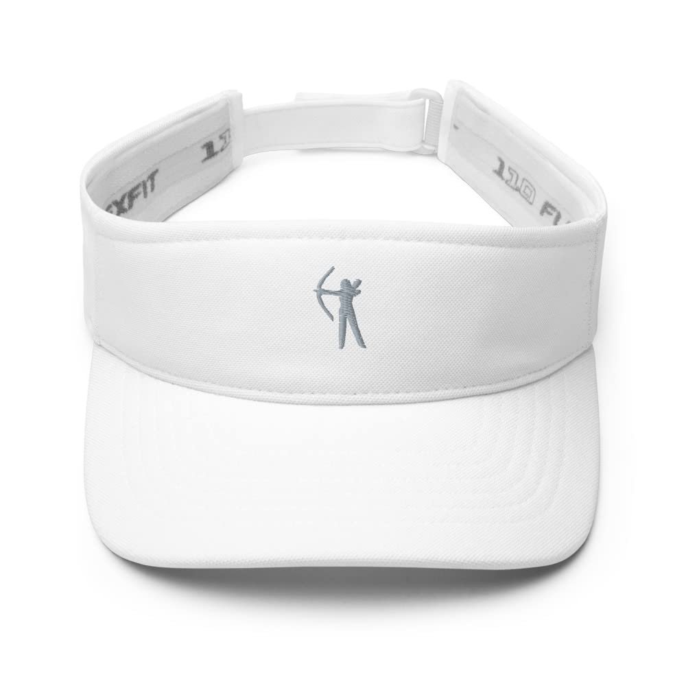 Archery hat, Embroidered Archery hat, Archery Gift, Unisex Visor hat. White