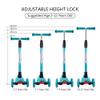 ChromeWheels Scooters for Kids, Deluxe 3 Wheels Kick Scooter 4 Adjustable Height 132lbs Weight Limit, Lean to Steer LED Light Up Wheel, Best Gifts for Girls Boys Ages 3-12 Years Old, Aqua view 2