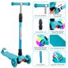 ChromeWheels Scooters for Kids, Deluxe 3 Wheels Kick Scooter 4 Adjustable Height 132lbs Weight Limit, Lean to Steer LED Light Up Wheel, Best Gifts for Girls Boys Ages 3-12 Years Old, Aqua view 4