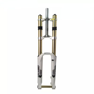 Zoom Bicycle Fork Magnesium Alloy Front Airfork 26" /27.5" Travel 170mm Bike Fork Magnesium Alloy Suspension Fork (White, 26 Inch)