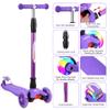ChromeWheels Scooters for Kids, Deluxe 3 Wheels Kick Scooter 4 Adjustable Height 132lbs Weight Limit, Lean to Steer LED Light Up Wheel, Best Gifts for Girls Boys Ages 3-12 Years Old, Purple view 4
