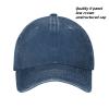 2 Pack Vintage Washed Distressed Baseball Caps for Women Men Low Profile Adjustable Unconstructed Baseball Cap (Navy Blue+Black) view 2