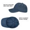 2 Pack Vintage Washed Distressed Baseball Caps for Women Men Low Profile Adjustable Unconstructed Baseball Cap (Navy Blue+Black) view 4
