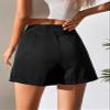 SOFULU Solid Split Hem Skort (Color : Black, Size : Tall XL) view 2