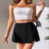 SOFULU Solid Split Hem Skort (Color : Black, Size : Tall XL) view 3