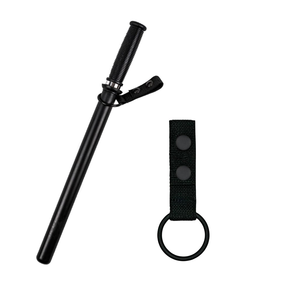 Hero's Pride Ballistic Baton Ring for Duty Belt, Tactical Nylon Straight Baton Holder, EDC Flashlight Case for Law Enforcement Officers, Universal Fit