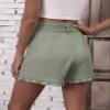 SOFULU Frill Trim Belted Shorts (Color : Mint Green, Size : X-Large) view 4