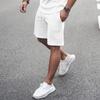 WABEOR Mens Outfits 2 Piece Fashion Casual Summer Shorts Set Muscle Slim Fit Shirt Short Sets Athletic Basic Cotton Tracksuit A-White view 3