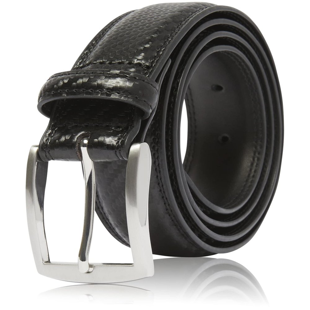 Access Denied Genuine Leather Dress Belts For Men - Mens Belt For Suits, Jeans, Uniform Black Belt - Designed in the USA