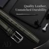 Access Denied Genuine Leather Dress Belts For Men - Mens Belt For Suits, Jeans, Uniform Black Belt - Designed in the USA view 2