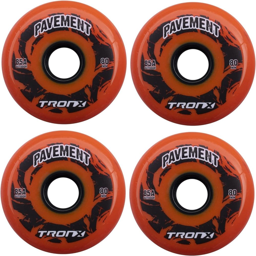 TronX Outdoor Asphalt Pavement 85A Inline Roller Hockey Wheels 4 Pack | 59mm, 68mm, 72mm, 76mm, 80mm Sizes Hi-Lo (59mm)
