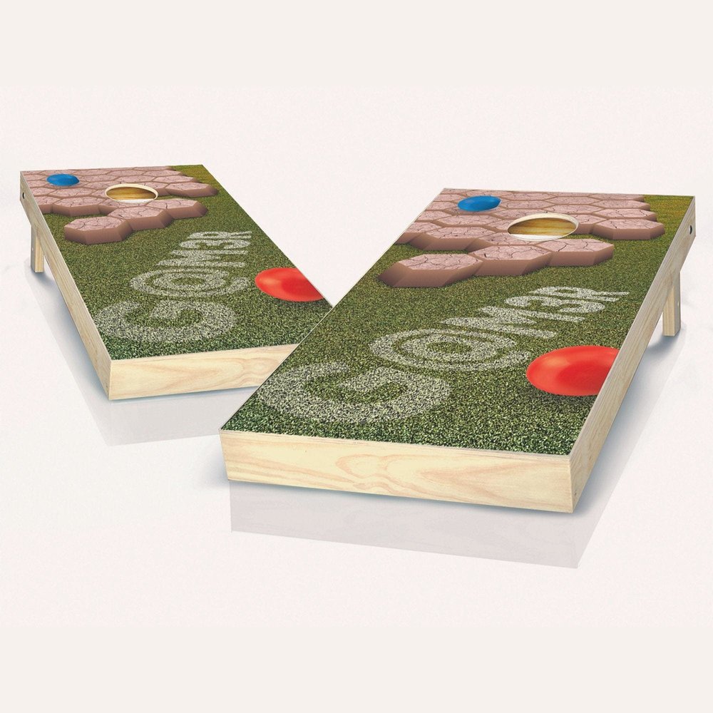 Skip's Garage Gamer Cornhole Set - 2x4 Boards (All Weather Bags) - Include Case + Edge Lights