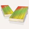 Skip's Garage Rasta Grain Cornhole Set - 2x4 Boards (All Weather Bags) - Include Case + Score Tower view 1