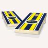 Michigan Stripe Cornhole Set - 2x4 Boards (Corn Filled Bags) - Include Board Hole Lights view 1