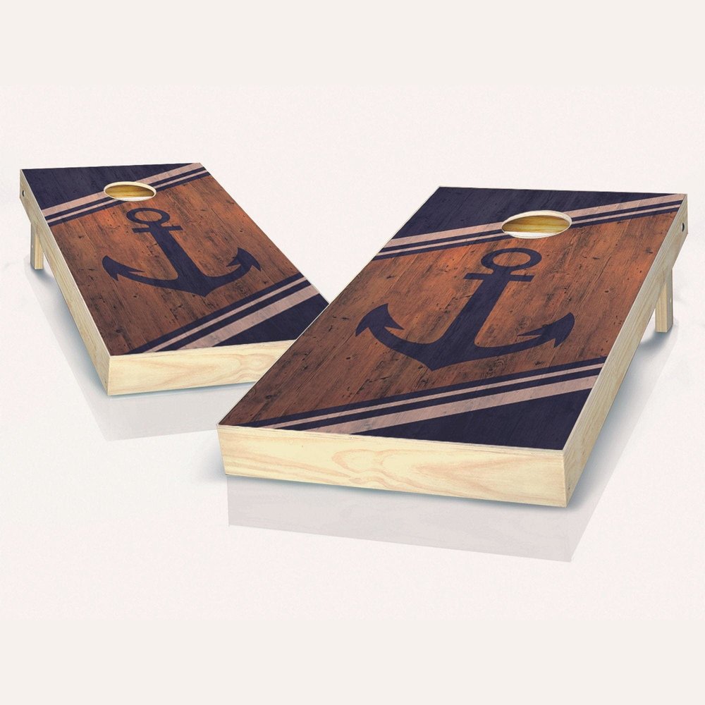 Skip's Garage Anchor Cornhole Set - 2x4 Boards (Corn Filled Bags) - Include Hole + Edge Lights + Score