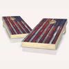 Skip's Garage Country Rustic American Flag Cornhole Set - 2x4 Boards (Corn Filled Bags) - Include Case + Hole Lights + Score view 1