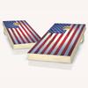 Skip's Garage Wrinkled American Flag Cornhole Set - 2x4 Boards (Corn Filled Bags) - Include Board Edge Lights view 1