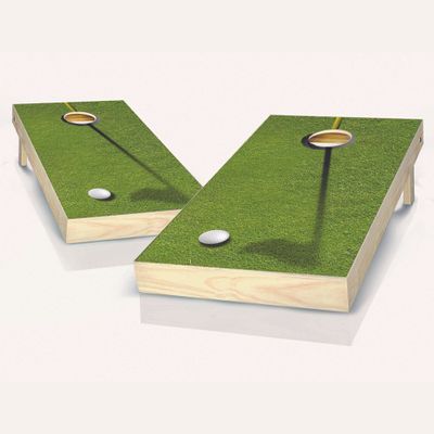 Skip's Garage Golf Cornhole Set - 2x4 Boards (Corn Filled Bags) - Include Hole + Edge Lights + Score
