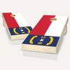 Skip's Garage North Carolina Flag Cornhole Set - 2x4 Boards (Corn Filled Bags) - Include Case + Hole + Edge Lights view 1