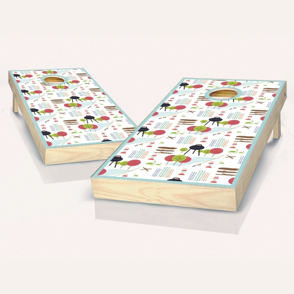 Skip's Garage Casual Outdoors Cornhole Set - 2x4 Boards (All Weather Bags) - Include Score Tower
