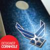 Skip's Garage US Air Force Lightning Cornhole Set - 2x4 Boards (Corn Filled Bags) - Include Edge Lights + Score Tower view 2