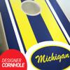 Michigan Stripe Cornhole Set - 2x4 Boards (Corn Filled Bags) - Include Edge Lights + Score Tower view 2