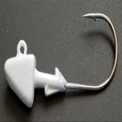 10 "Shad Jig Head Striper Bass Swimbait Lure B/N Ultra Point Hook- White 1.5oz