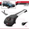 apline Compatible with Skoda Yeti (5L) 2009-2017 ACE-1 Model Car Roof Rack Cross Bar Gray Aluminium 2 Bars view 3