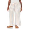 Briggs New York Womens Linen Pull On Wide Leg Casual Pants, Orange/Yellow/Blue/White/Grey, 12 US view 1
