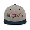 Adult Men Women Snapback Hat Embroidered Sushi Heather Grey/Navy view 1