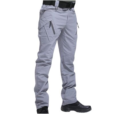 Uillui Tactical Waterproof Pants for Men Flex Stretch Work Pants Relaxed Fit Ripstop Cargo Pants for Outdoor Combat Hiking Gray