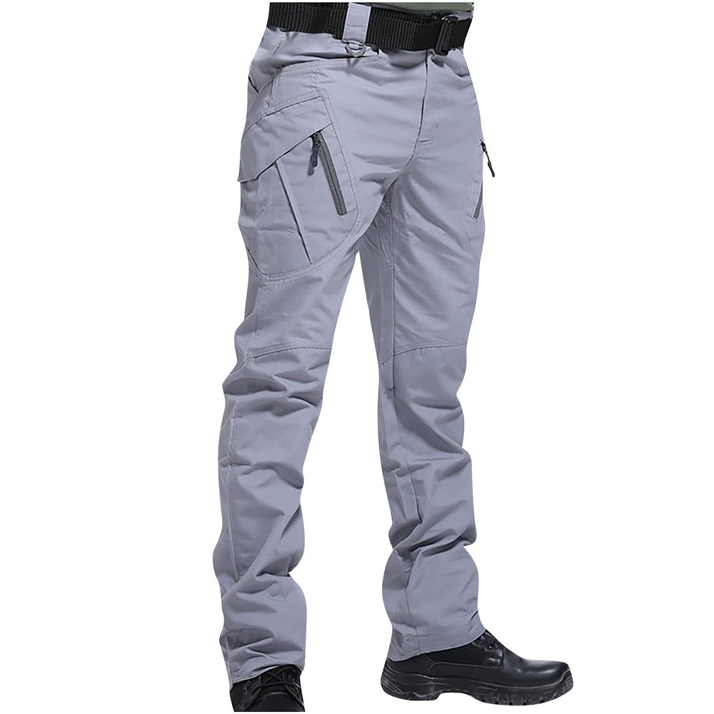 Uillui Tactical Waterproof Pants for Men Flex Stretch Work Pants Relaxed Fit Ripstop Cargo Pants for Outdoor Combat Hiking Gray