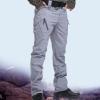Uillui Tactical Waterproof Pants for Men Flex Stretch Work Pants Relaxed Fit Ripstop Cargo Pants for Outdoor Combat Hiking Gray view 2