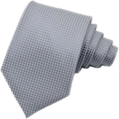 Geotae Zerun New Classic Solid Checks Paisley JACQUARD WOVEN Silk Men's Tie Necktie (Grey)