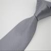 Geotae Zerun New Classic Solid Checks Paisley JACQUARD WOVEN Silk Men's Tie Necktie (Grey) view 3