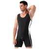 Linjinx Men's One Piece Singlets Leotard Sport Bodysuit Dance Unitard Biketard Gym Outfits Romper Black A X-Large view 2