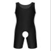 Linjinx Men's One Piece Singlets Leotard Sport Bodysuit Dance Unitard Biketard Gym Outfits Romper Black A X-Large view 3