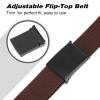 WHIPPY 2 Pack Canvas Web Belt Flip-Top Solid Black Military Buckle Fully Adjustable Mens Webbing Belts Cut To Fit Black+Coffee S view 3
