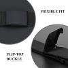 WHIPPY 2 Pack Canvas Web Belt Flip-Top Solid Black Military Buckle Fully Adjustable Mens Webbing Belts Cut To Fit Black+Coffee S view 4