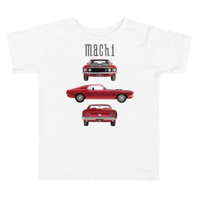 1969 Red Mach 1 Stang Pony Car Custom Toddler Short Sleeve Tee