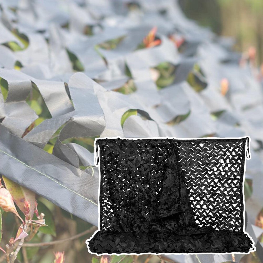 Camouflage Netting black,double Camo Netting,military hunting camouflage net,sunscreen/shade net,privacy screen,oxford fabric, waterproof, breathable,Camouflage Netting,Black-1.5x1m(4.9*3.3ft)