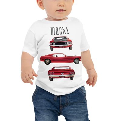 1969 Red Mach 1 Stang Pony Car Custom Baby Jersey Short Sleeve T-Shirt