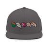 Adult Men Women Snapback Hat Embroidered Sushi Dark Grey view 1