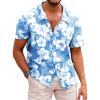 Men's Novelty Hawaiian Floral Shirt Summer Beach Shirts Blue view 1